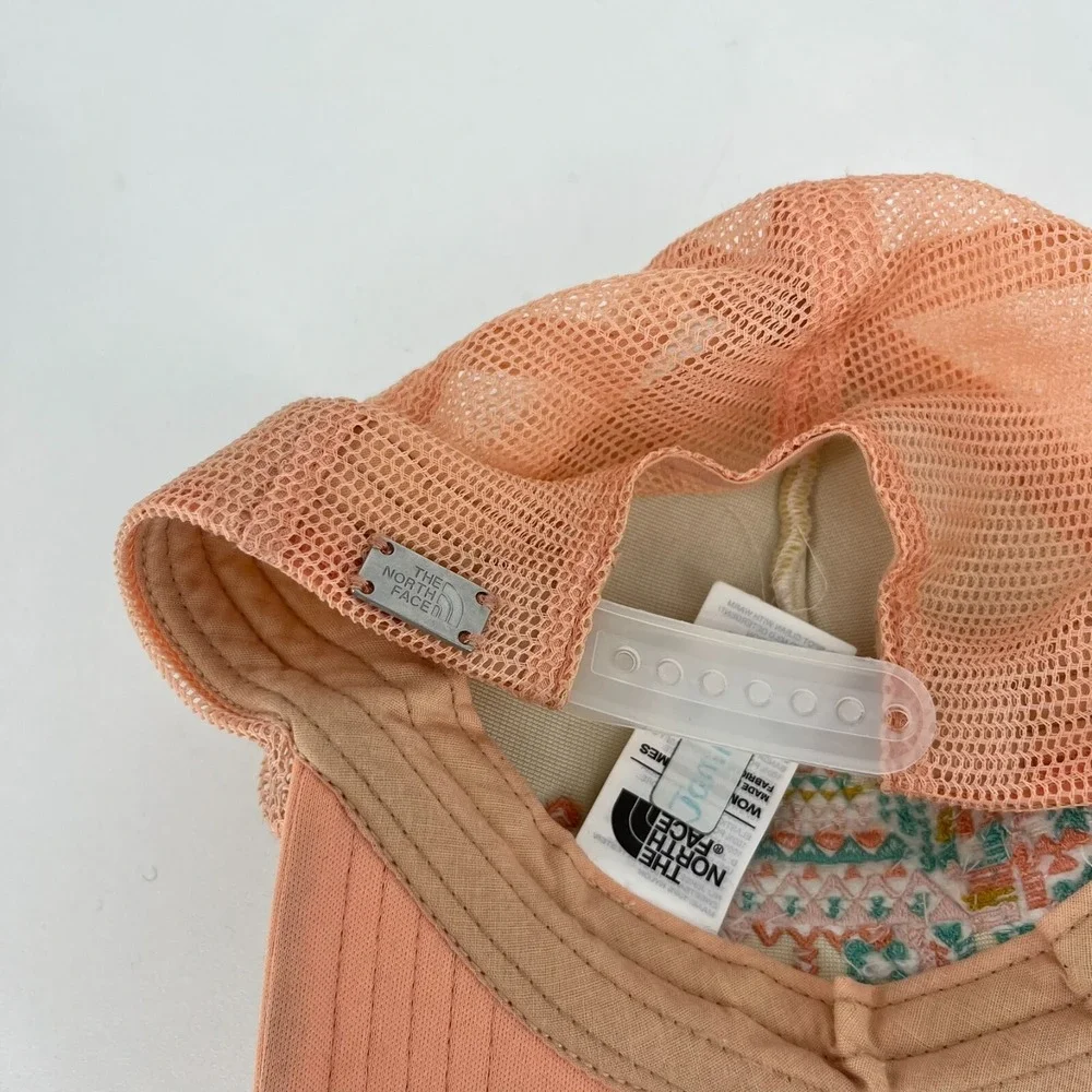 The North Face Womens Peach Embroidered Mountain Trucker Hat Snapback Cap
